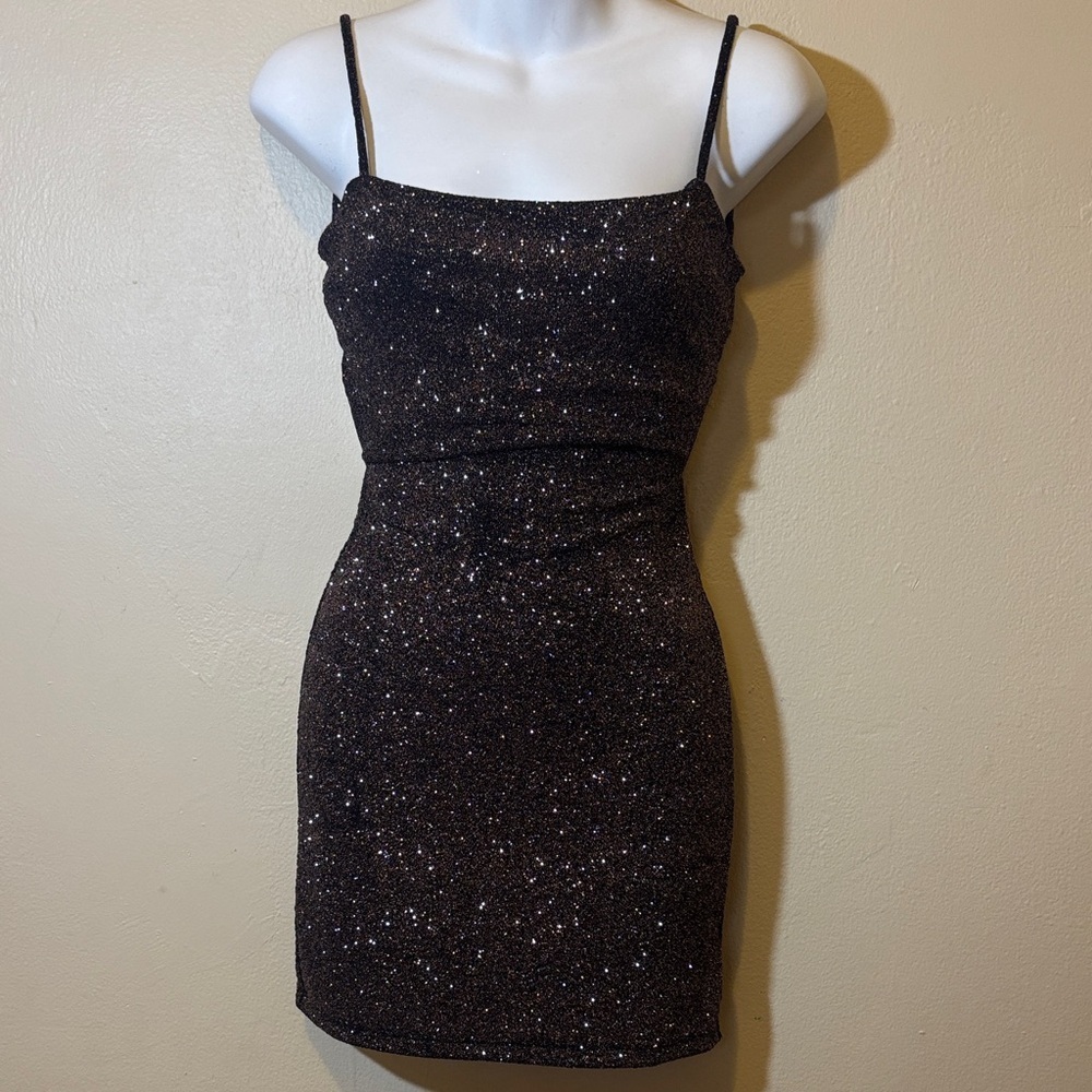 Windsor Black Sparkle Mini Dress